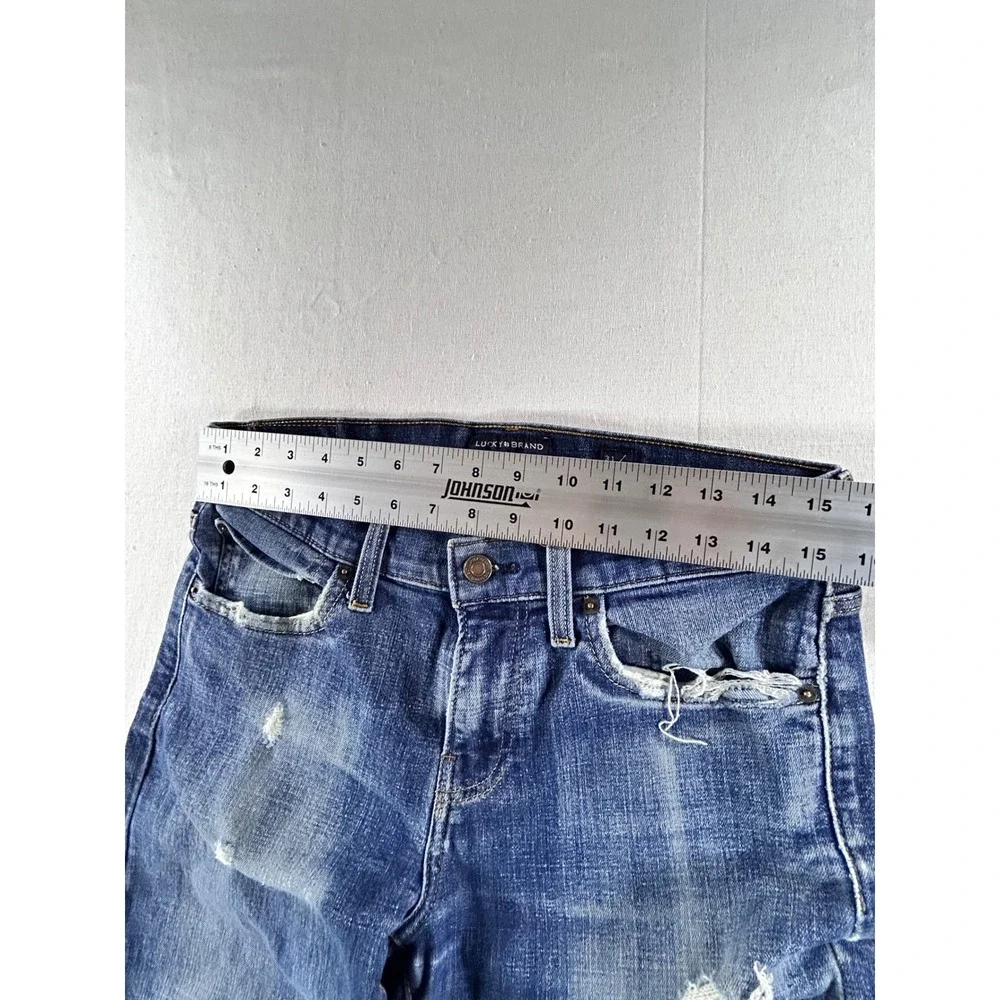 Lucky Brand 110‎ Slim Mens Blue Distressed Denim Jeans 31x30 Medium Wash